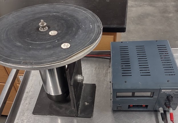 Coins on a turntable