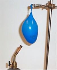 Gas burner and a water filled balloon 
