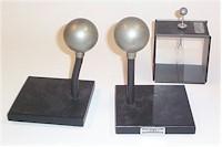 Two balls on stands with an electroscope
