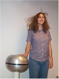 Van de Graaff Generator and woman