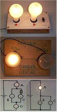 Light bulb board with switches
