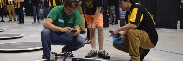 Students participating in SumoBot 2018
