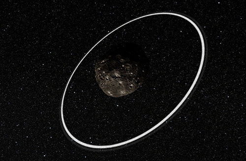 Artist rendering of ring surrounding an asteroid