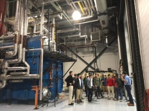 Pre-engineering students getting a tour of the physical plant