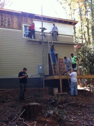 First year seminar group on service learning day