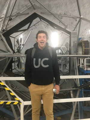 Tucker in front of the Keck II 10-meter mirror, inside the dome