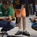 Students participating in SumoBot 2018